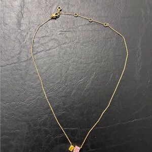Kate Spade Gold Tone Women’s Necklace with Yellow and Pink Stones